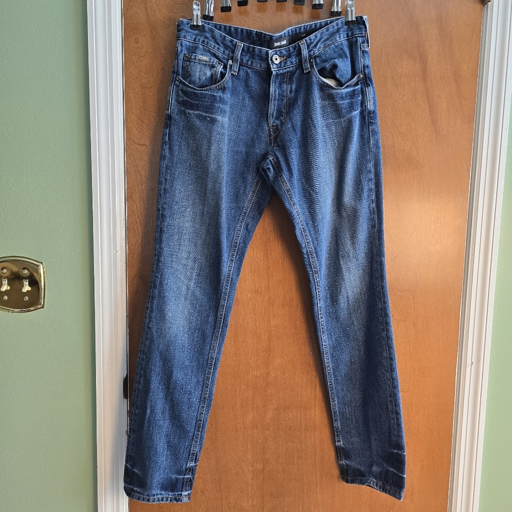 Roberto Cavalli Firenze Slim-Fit Denim Jeans Blue Men's Size 31 Button Fly Italy